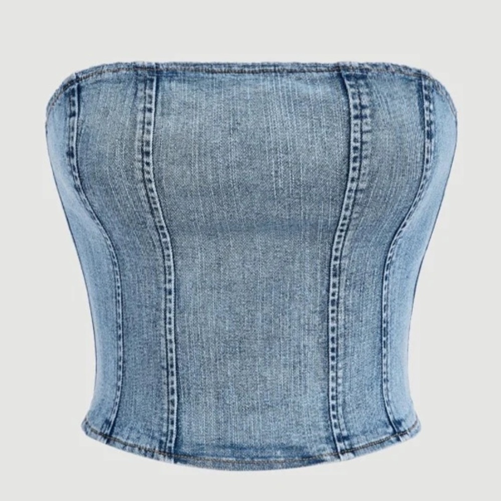 Blue jean tube top
